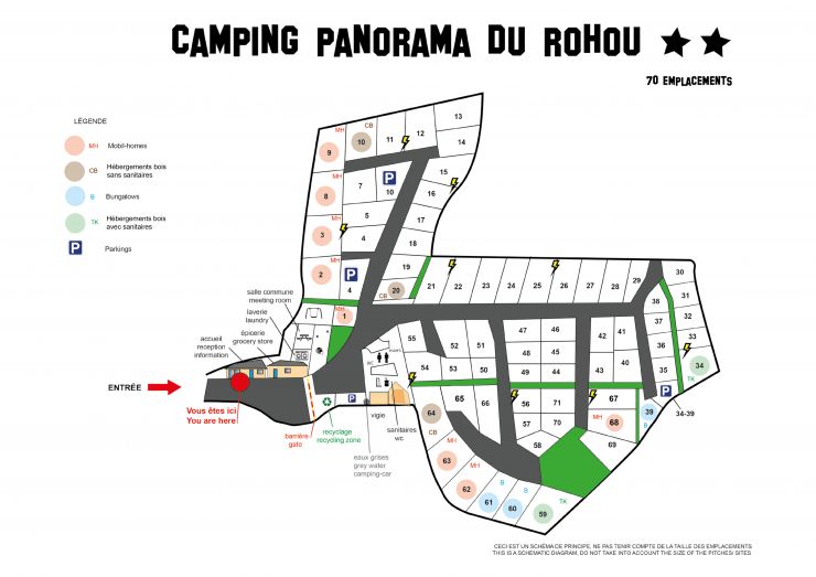 Plan du Camping Panorama du Rohou